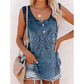 2024 New Printed Loose Casual Open Tank Top