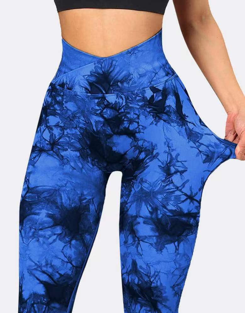 2024 New Cross Waist Tie Dye Seamless Yoga Pants