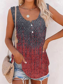 2024 New Printed Loose Casual Open Tank Top