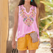 2024 New ethnic style top t-shirt vest