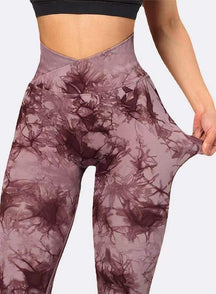 2024 New Cross Waist Tie Dye Seamless Yoga Pants