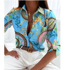 2024 New long-sleeved printed shirt