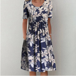 2024 New Round Neck Printed Dress