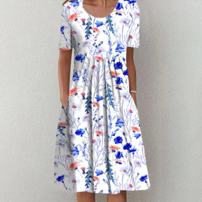 2024 New Round Neck Printed Dress