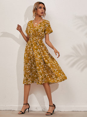 2024 New small floral print dress
