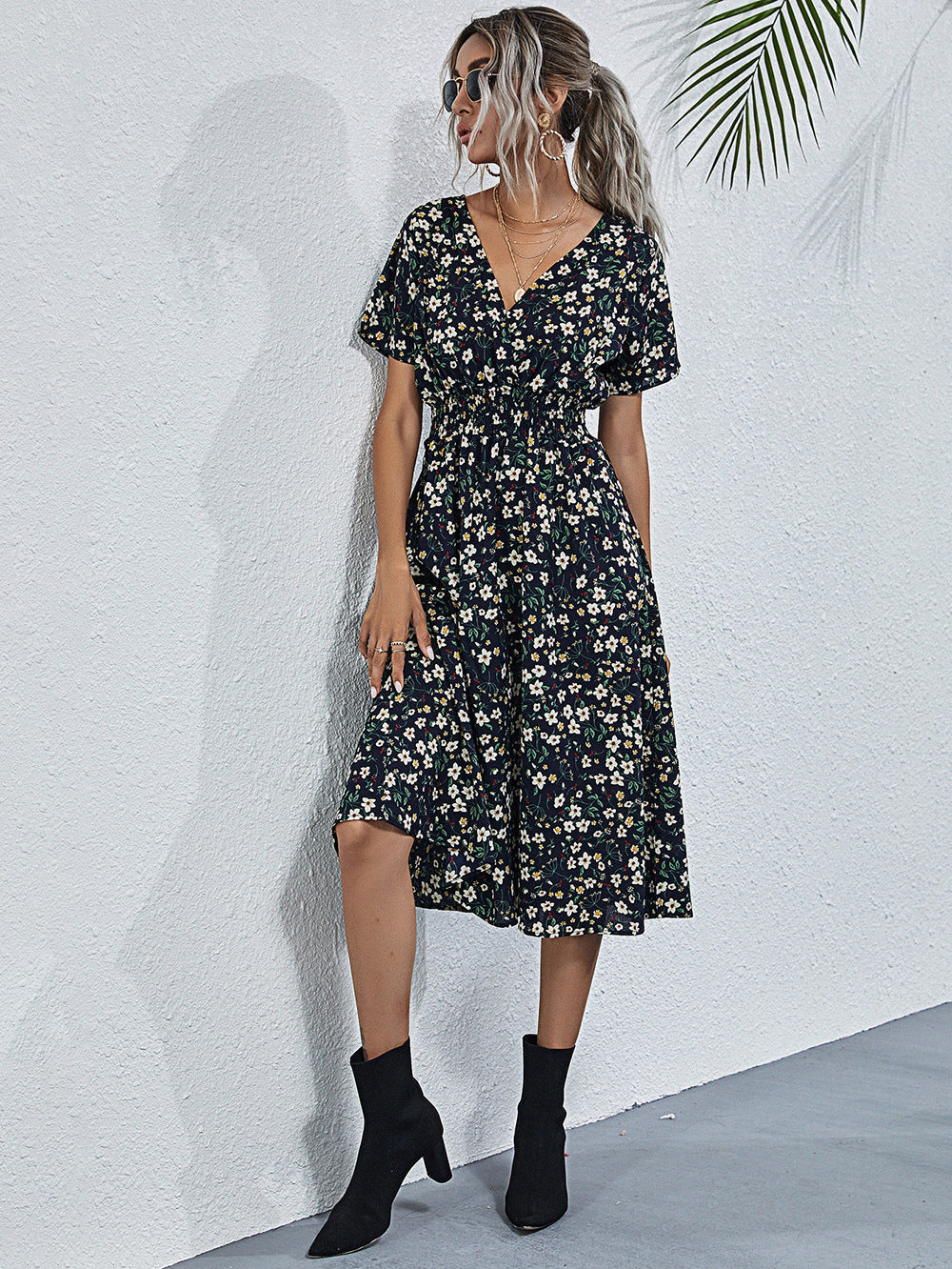 2024 New small floral print dress